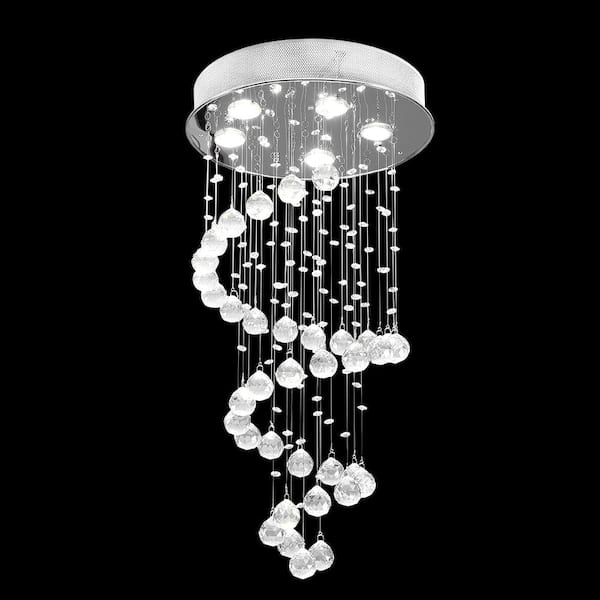 Albany 5-Light Clear Unique Tiered Chandelier with Crystal Accents