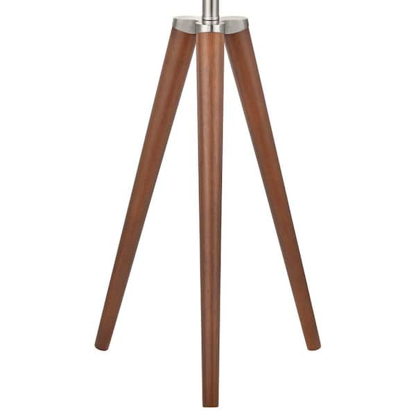Drakewood 26 in. Walnut Wood Tripod Table Lamp