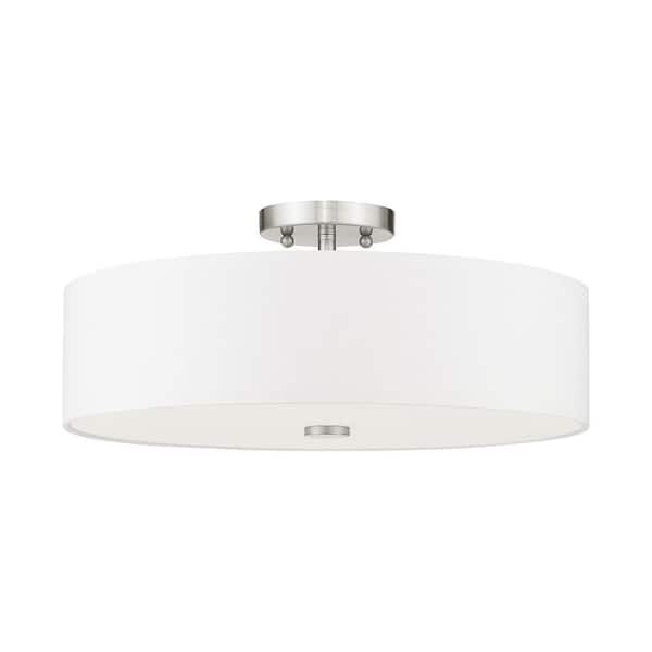 Mercury 4 Light Brushed Nickel Semi Flush Mount