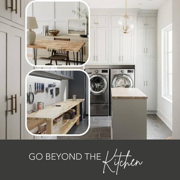 4 ft. L x 26 in. D Unfinished Acacia Solid Wood Butcher Block Countertop With Square Edge