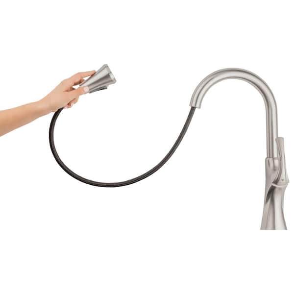 Miri Single-Handle Pull-Down Sprayer Kitchen Faucet with Soap Dispenser in Spot Defense Stainless Steel