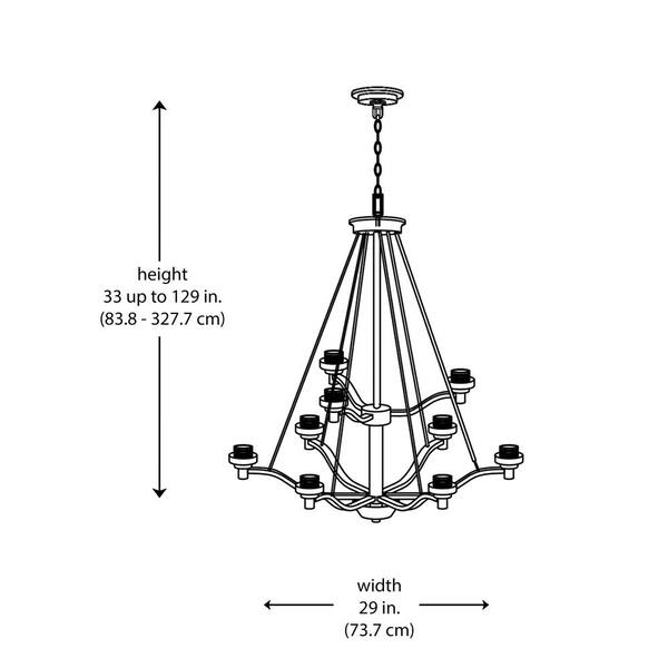 Mod Pod 9-Light Brushed Nickel Tiered Chandelier Light Fixture with Frosted Glass Cylinder Shades
