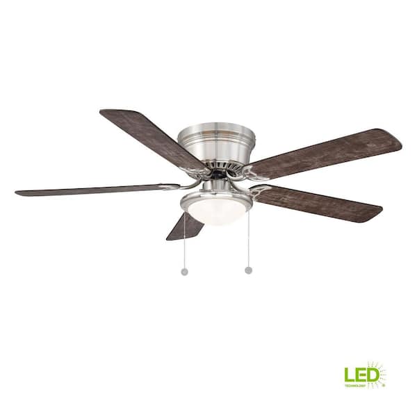 Hugger 56 in. LED Brushed Nickel Ceiling Fan