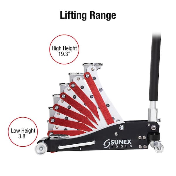 3-Ton Aluminum Floor Jack with Jack Stands