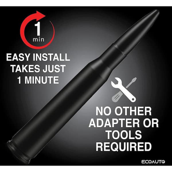 Badass Bullet Antenna Replacement Fits All Chevy & GMC Truck Model Years - Car Antenna Replacement (Matte Black)