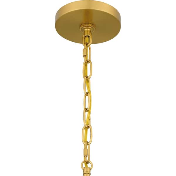 Balfour 1-Light Brushed Gold Pendant with Clear Seedy Glass Shade