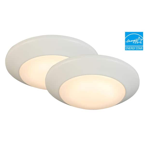 7 in. White LED Flush Mount (2-Pack)