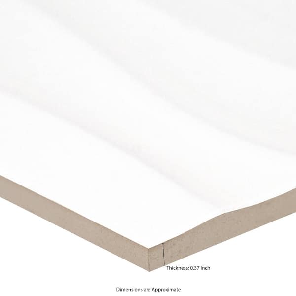 Wavy White 12 in. x 24 in. Glossy Ceramic Wall Tile (16 sq. ft./Case)