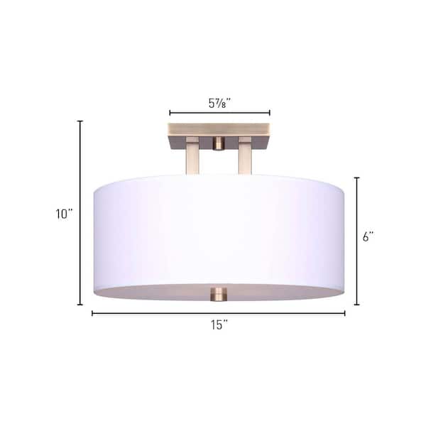 River 15 in. 3-Light Gold Semi-Flush Mount