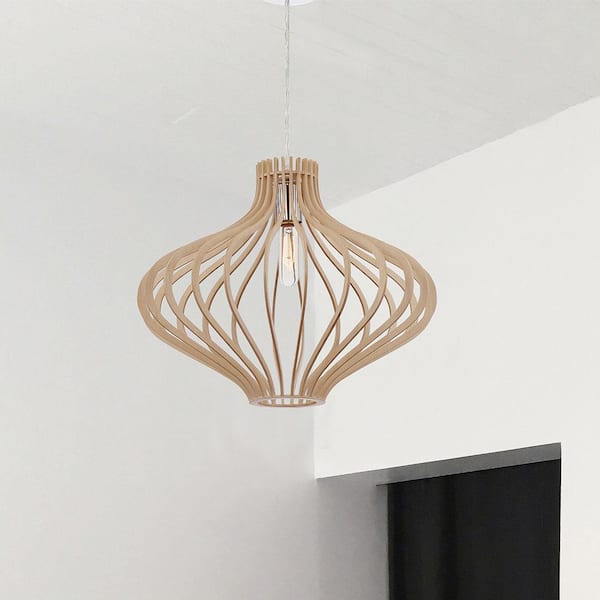 Sanaa 1-Light Kula Wood Hanging Pendant