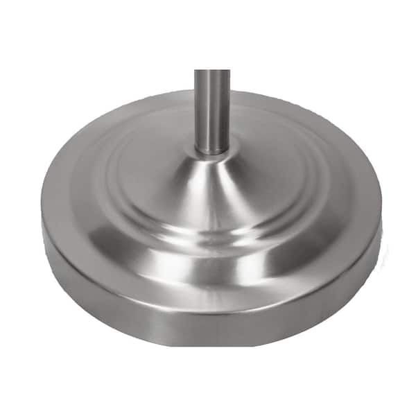 61 in. 30 LED Nickel Finish Natural Daylight LED Dimmable Cordless Swing Arm Floor Lamp