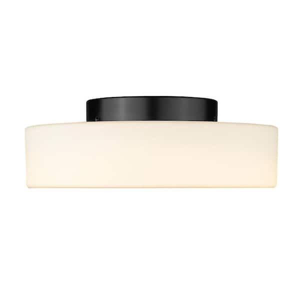 Toli 12 in. Matte Black LED Flush Mount