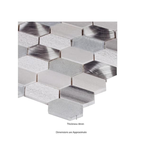 Harlow Picket 11.5 in. x 12.4 in. x 8 mm Textured Multi-Surface Mesh-Mounted Mosaic Tile (9.9 sq. ft./Case)