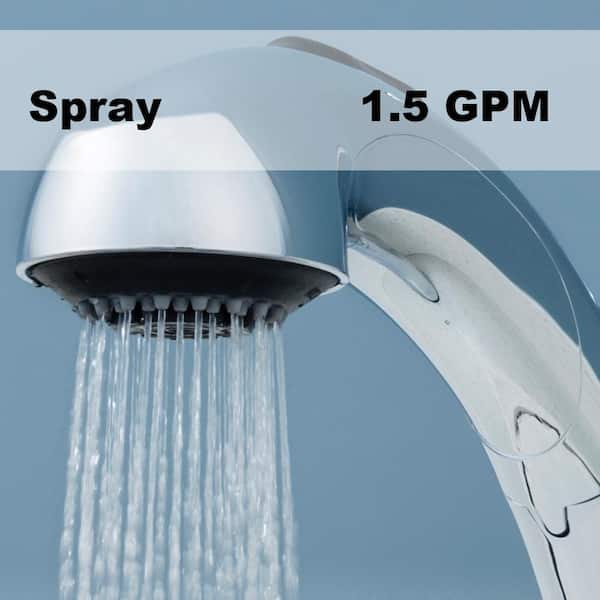 Banbury Single Handle Deck Mount Pull Out Sprayer Kitchen Faucet with Power Clean Deckplate Included in Matte White