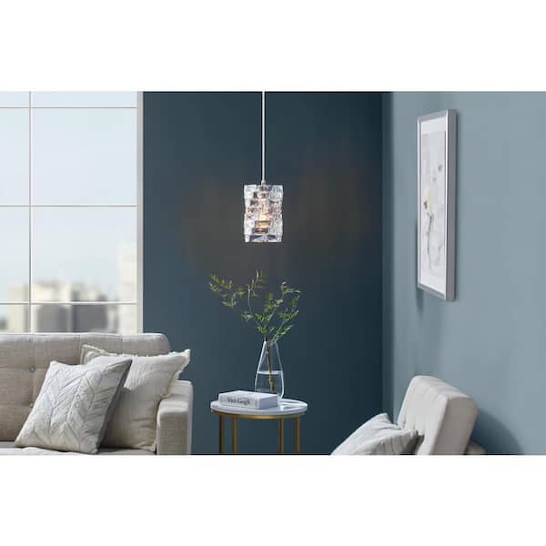 Keighley 1-Light Chrome and Crystal Mini Pendant Light Fixture