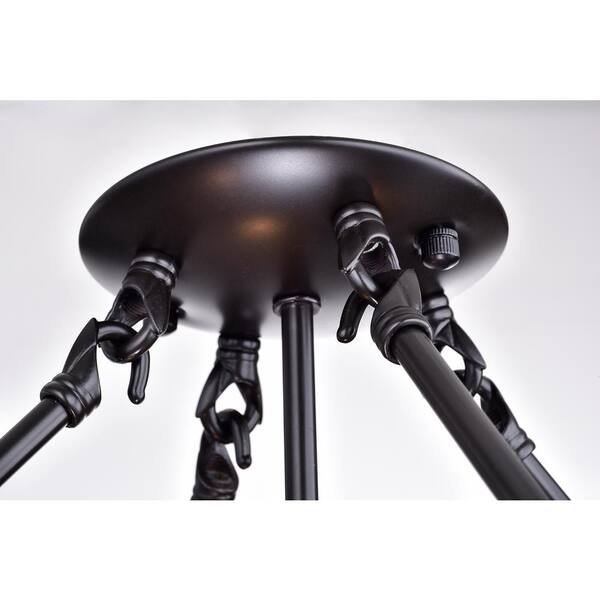 Marya 4-Light Modern Oil Rubbed Bronze Finish Crystal Semi-Flush Mount Light with Clear Glass Crystal Beaded Drum Shade