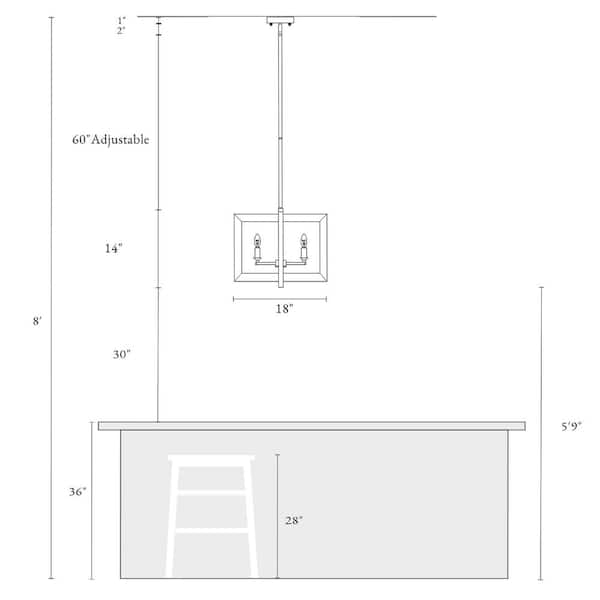 4-Light Black Modern Farmhouse Geometric Caged Wood Candelabra Chandelier LED Compatible Pendant Lighting