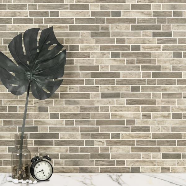 Drfitwood Interlocking 11.63 in. x 13.63 in. Matte Glass Wood Look Floor and Wall Tile (14.55 sq. ft./Case)