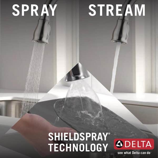 Leland Single-Handle Pull-Down Sprayer Kitchen Faucet with ShieldSpray in Stainless