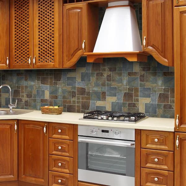 Rust Block Medley Multi-Color 11.75 in. x 11.75 in. Slate Wall and Floor Mosaic Tile (9.587 sq. ft./Case)