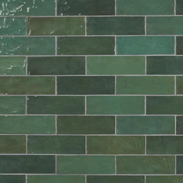 Kingston Green 3 in. x 8 in. Glazed Ceramic Wall Tile (5.38 sq. ft./case)