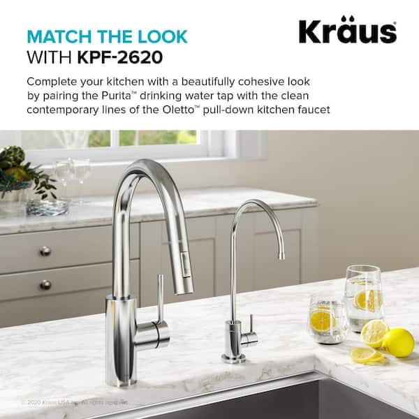 Purita Single Handle 100% Lead-Free Beverage Faucet in Chrome