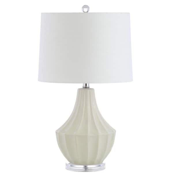 Tate 24.5 in. Cream Ceramic Table Lamp