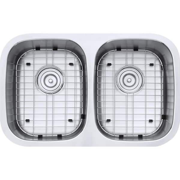 50/50 Undermount 16-Gauge Stainless Steel 29 in. Double Bowl Kitchen Sink