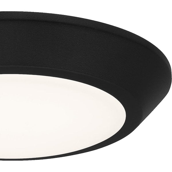 Verge 5.5 in. Earth Black LED Flush Mount with White Acrylic Shade