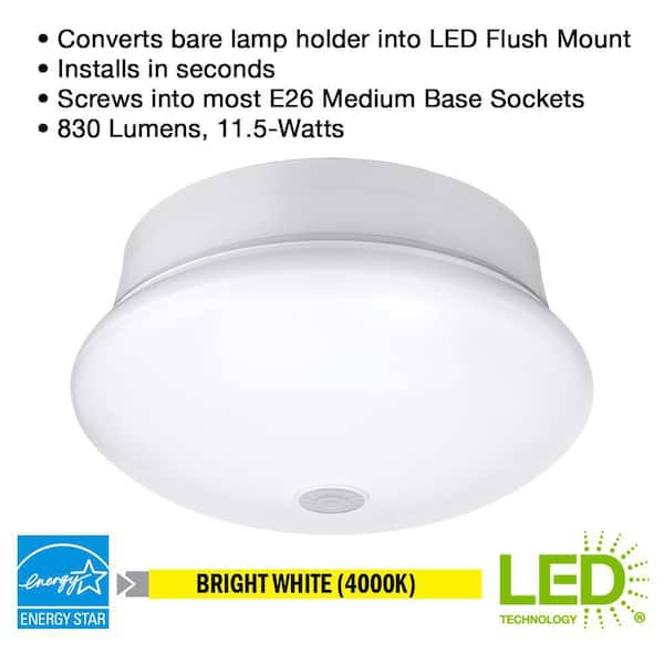Spin Light 7 in. Motion Sensor LED Flush Mount Ceiling Light Customize Hold Times Closet Rated (4-Pack)