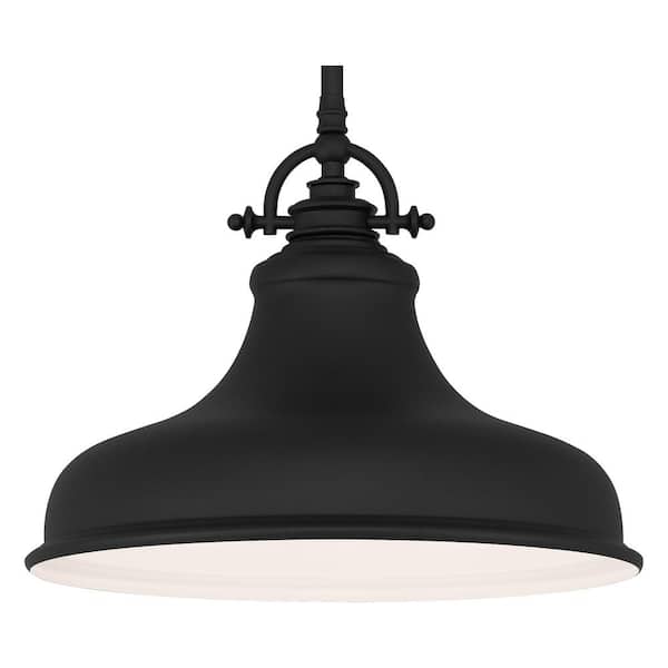 Holly 1-Light Earth Black Pendant with Metal Shade
