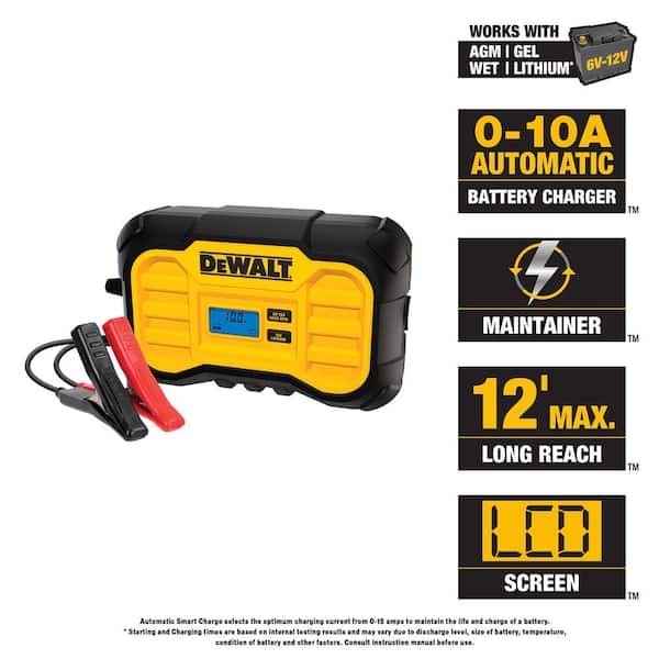 Professional 10 Amp Battery Charger, Battery Maintainer, Battery Trickle Charger