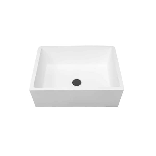 Farmhouse Apron Front Acrylic 30 in. Single Bowl Kitchen Sink in Designer White