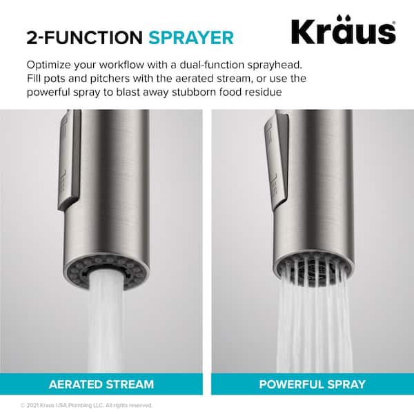 Oletto Pull-Down Single Handle Kitchen Faucet in Spot Free Stainless Steel