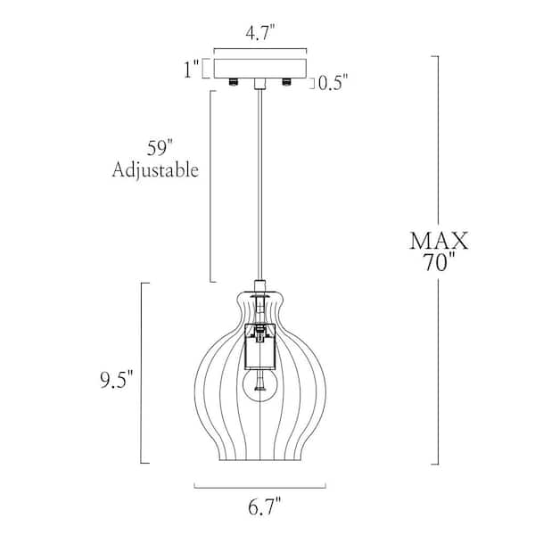 Transitional Bell Kitchen Island Pendant Light 1-Light Black and Brass Modern Pendant Light with Clear Glass Shade