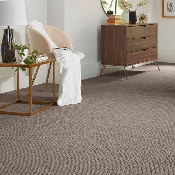 Game Face  - Mist - Gray 31 oz. Triexta Texture Installed Carpet