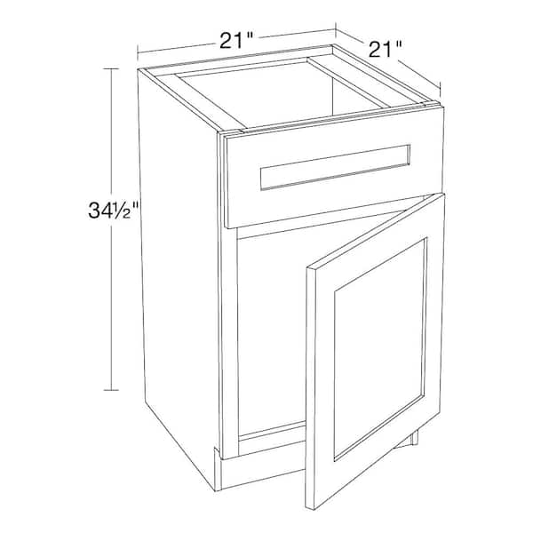 Newport Deep Onyx Plywood Shaker Assembled Vanity Sink Base Kitchen Cabinet Sft Cl 21 in W x 21 in D x 34.5 in H