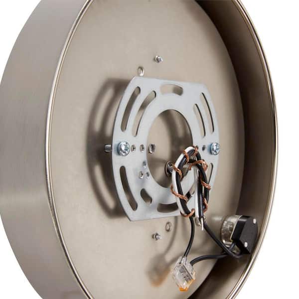 Hanafin 9 in. Light Brushed Nickel Adjustable CCT Integrated LED Flush Mount with Glass Shade and Pull Chain