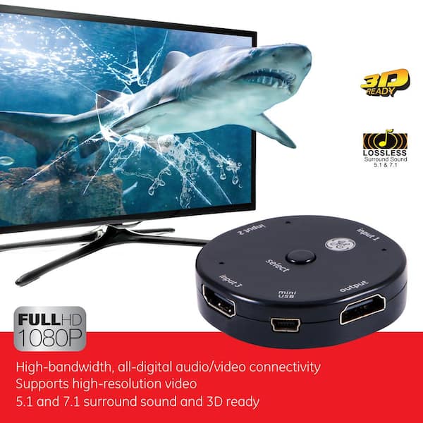 3-Device 4K HDMI 2.0 Switch, 3 to 1 HDMI Connection