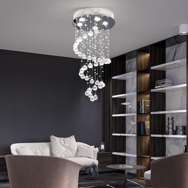 Albany 5-Light Clear Unique Tiered Chandelier with Crystal Accents