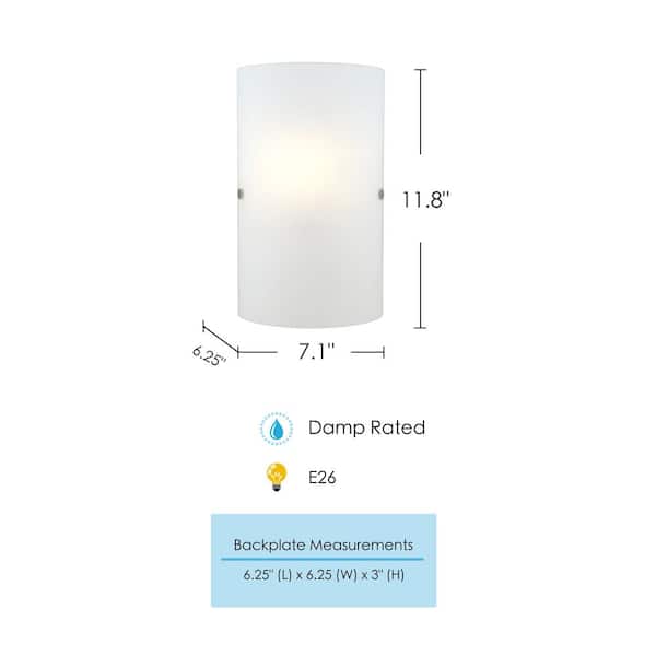 Troy 3 3 in. W x 11.8 in. H 1-Light Matte Nickel Wall Sconce with Frosted Glass Shade