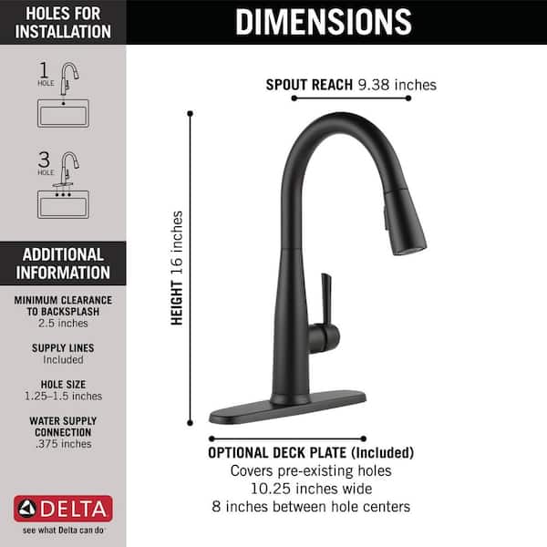 Essa Touch2O Technology Single-Handle Pull-Down Sprayer Kitchen Faucet with MagnaTite Docking in Matte Black