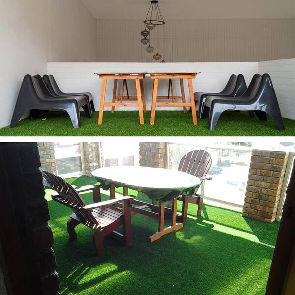 ECO 1.38 Pile Height 6 ft. x 8 ft. Green Artificial Grass Turf