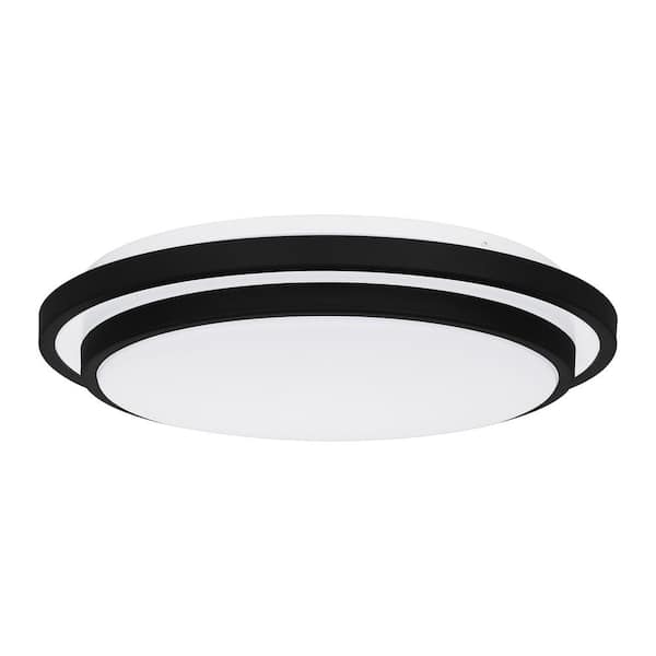 Irving 16 in. Matte Black LED Semi-Flush Mount