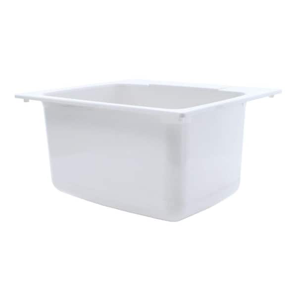 22 in. x 25 in. x 13.75 in. Molded Fiberglass Drop in Utility Sink in White