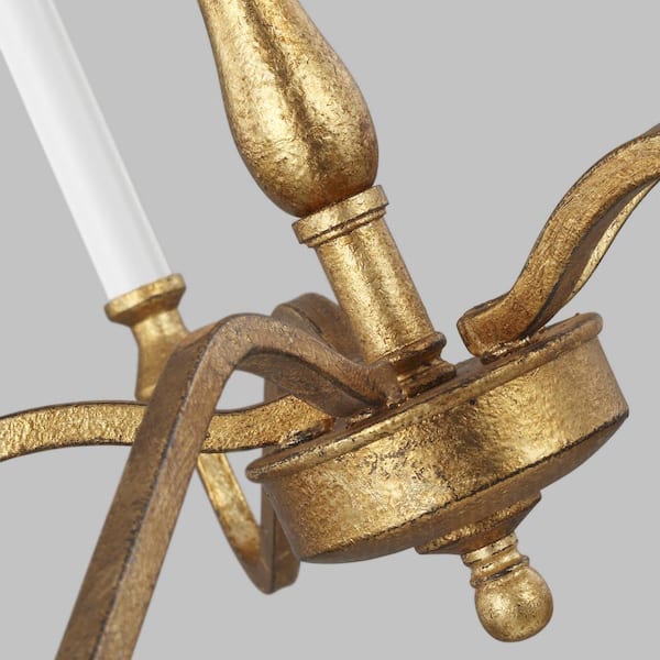 Lanne 5-Light Antique Gild Classic Traditional Hanging Candlestick Chandelier