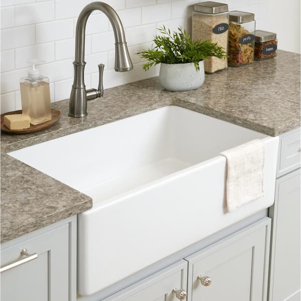Bradstreet II 30 in. Undermount Farmhouse Single Bowl Crisp White Fireclay Kitchen Sink