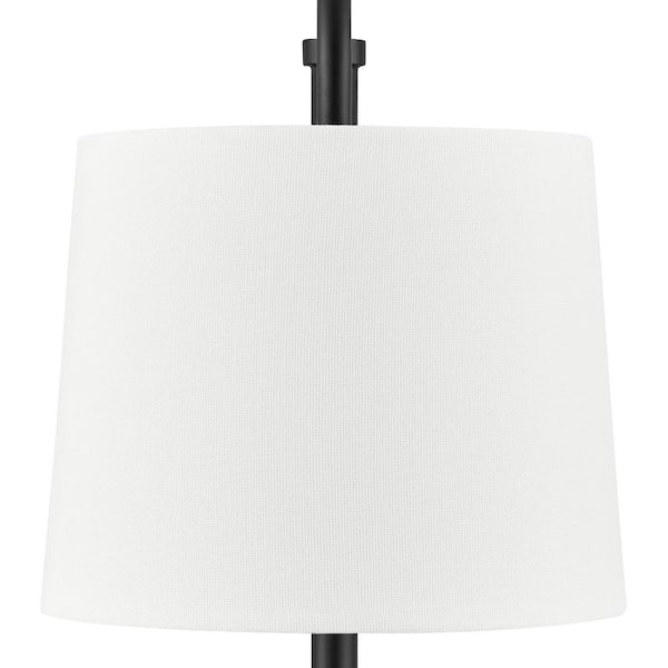 Carver 21 in. Black Downbridge Table Lamp with White Shade