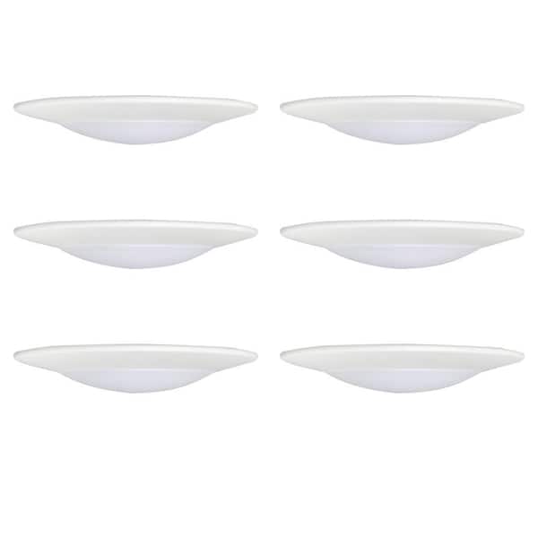7.5 in. White Integrated LED Miniature Disk Flush Mount Ceiling Light Fixture (6-Pack)