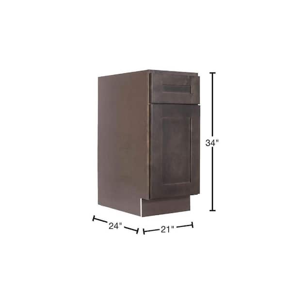 Lancaster Shaker Assembled 21 in. x 34.5 in. x 24 in. Base Cabinet with 1 Door and 1 Drawer in Vintage Charcoal
